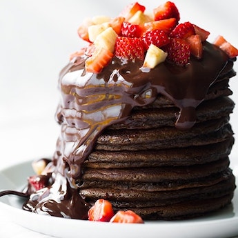 Elsie's Baked Banana Double Dutch Chocolate Pancakes